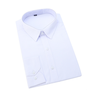 Wholesale white 100% cotton fabric men's dress business shirt